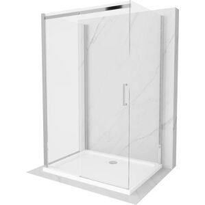 MEXEN/S OMEGA sprchový kout 3-stěnný 100x80 cm, transparent, chrom + vanička včetně sifonu 825-100-080-01-00-3s-4010