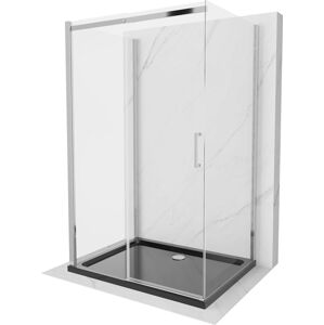 MEXEN/S OMEGA sprchový kout 3-stěnný 100x80 cm, transparent, chrom + vanička včetně sifonu 825-100-080-01-00-3s-4070