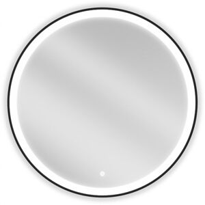 MEXEN Esso zrcadlo s osvětlením 80 cm, LED 6000K černý rám 9825-080-080-611-70