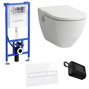 Akční balíček Laufen NAVIA závěsné WC + podomítkový modul + WC tlačítko bílé + reproduktor