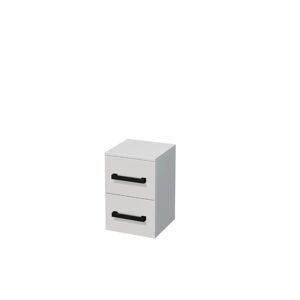 Koupelnová skříňka nízká s černou úchytkou SAT Cube Way 32,5x51x33 cm bílá lesk lesk/mat CUBE3CN32BL